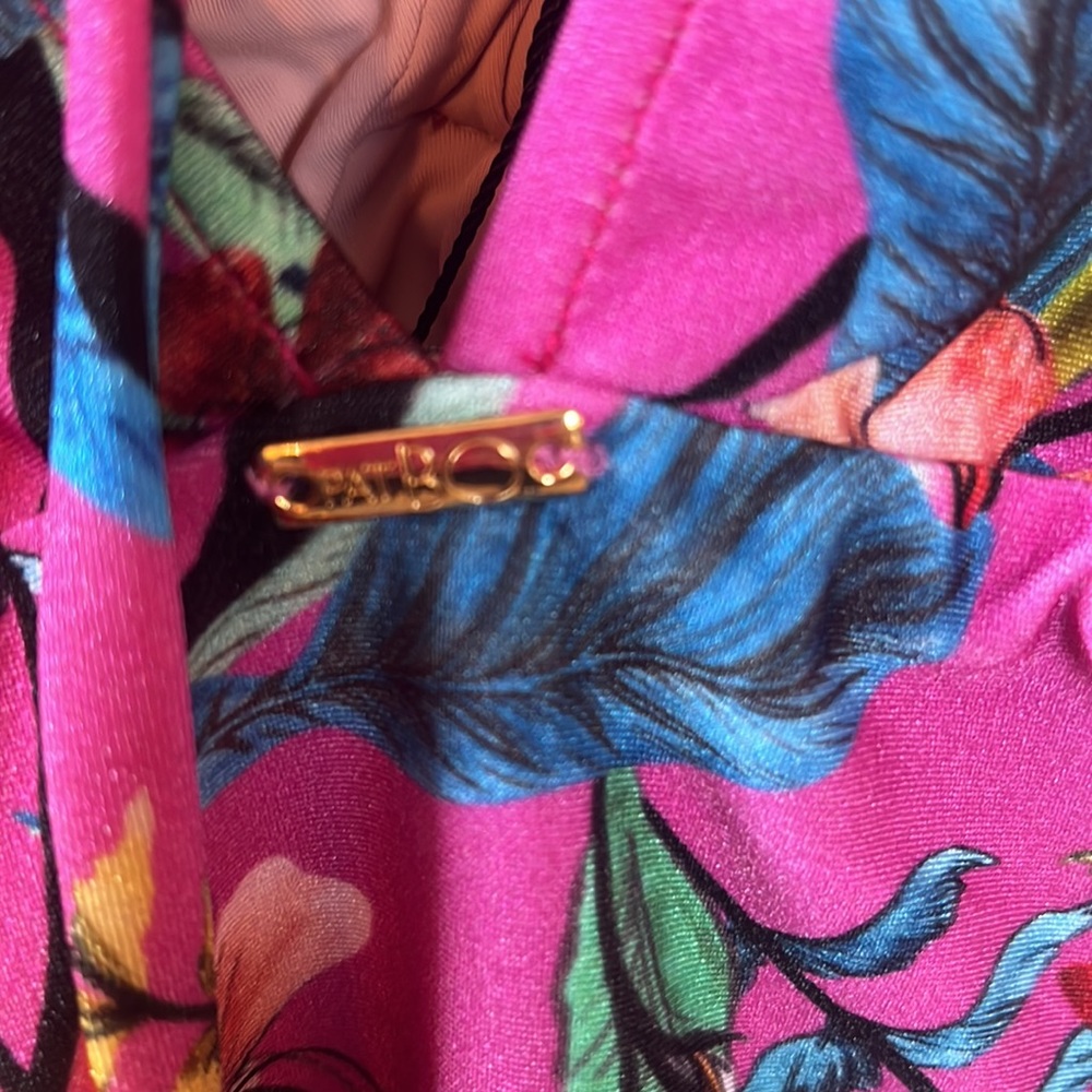 PatBo Zamia Ruffle Plunge Swimsuit Magenta One Piece Size Small NWT - Picture 9 of 10